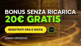 Con il bonus senza deposito 888 casino, 20€ gratis tutti per voi