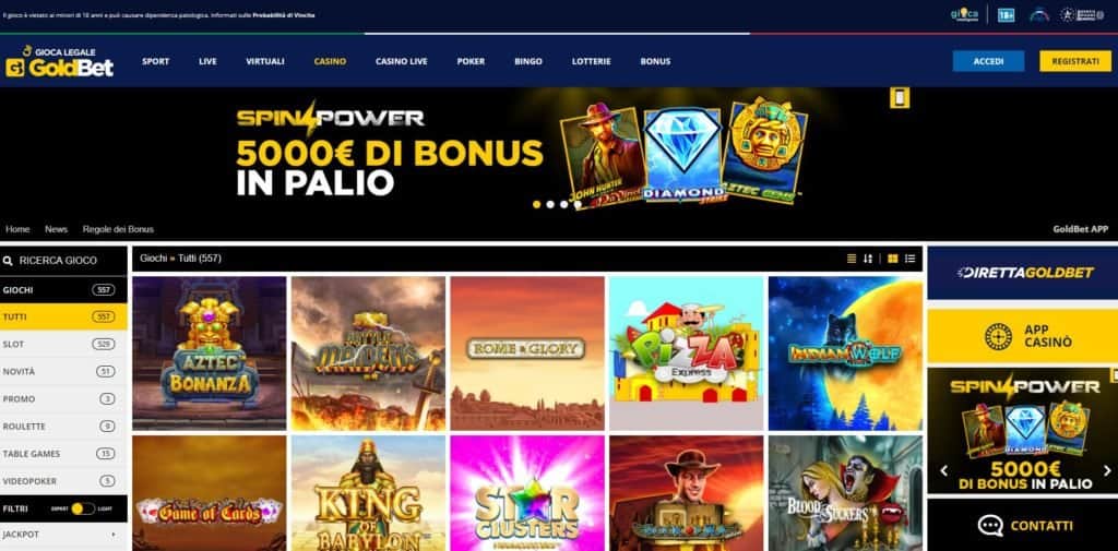 Slot online con Goldbet