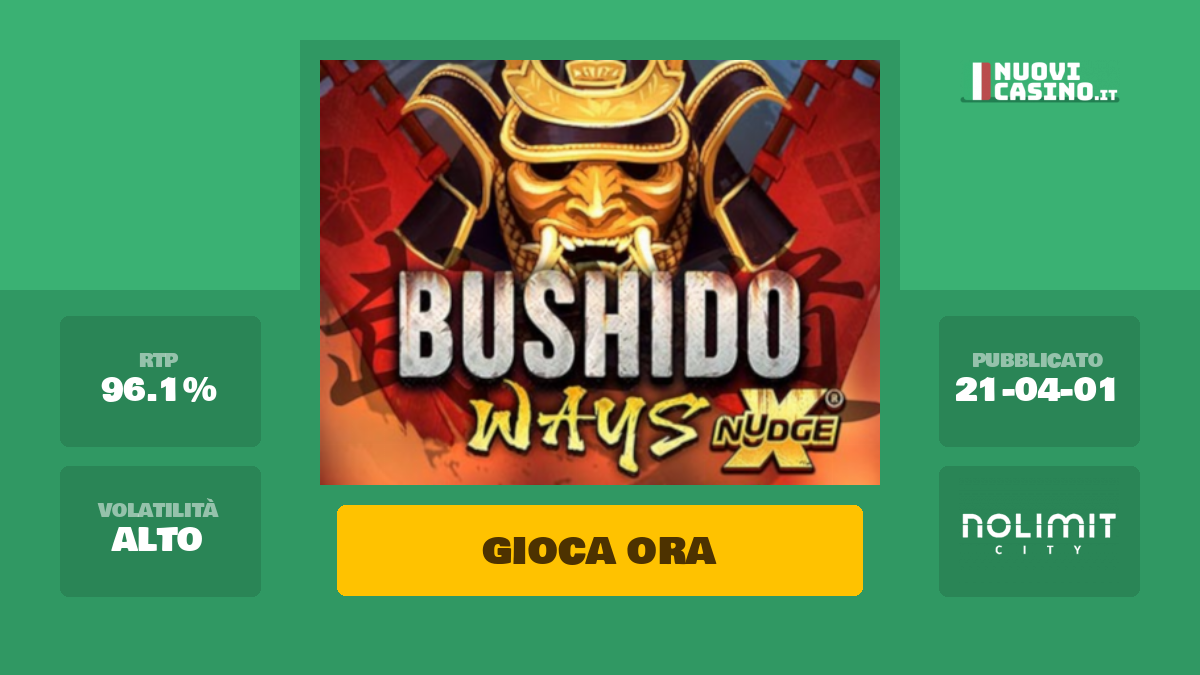 Bushido Ways xNudge Slot Machine Gioca Gratis Online