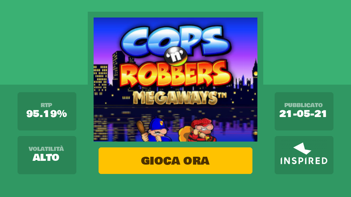 Cops and Robbers Megaways Slot Machine – Gioca Gratis Online