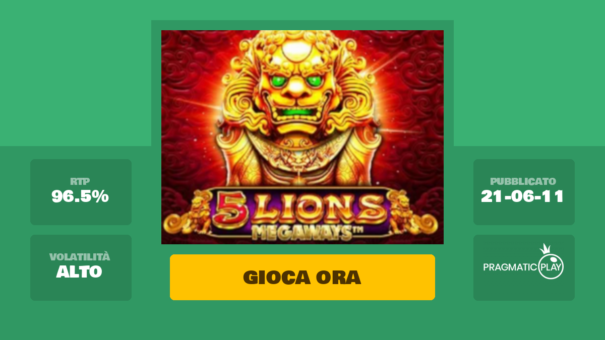 5 Lions Megaways Slot Machine – Gioca Gratis Online