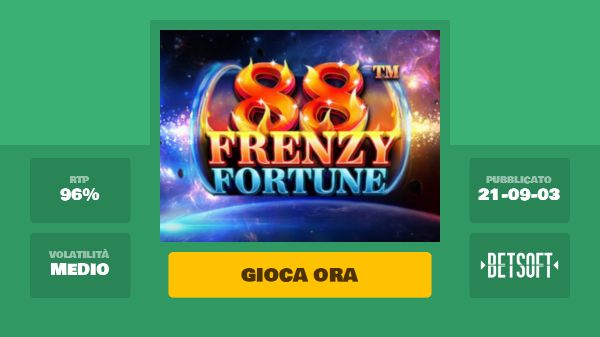 88 Frenzy Fortune Slot Machine Gioca Gratis Online