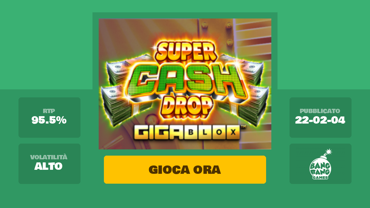 Super Cash Drop Gigablox Slot Machine Gioca Gratis Online