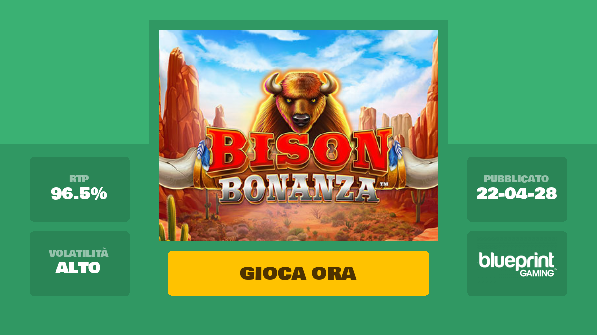 Bison Bonanaza Slot Machine – Gioca Gratis Online